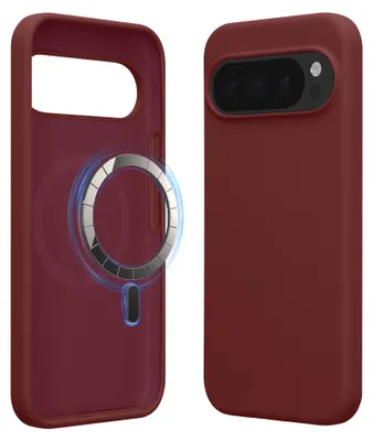 Produktbild von kwmobile TPU Silikon Hülle für Google Pixel 10 Pro XL - Weiche Handyhülle kompatibel mit MagSafe, magnetisches Backcover in Bordeaux Violett