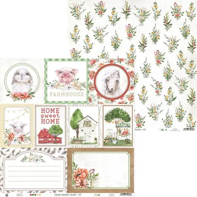 Image de P13 30,5x30,5cm double face Scrapbooking Paper Design 240g, Farm sweet farm 05