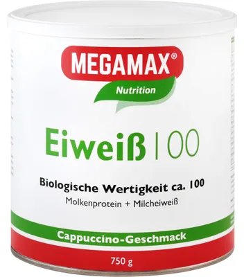 Immagine prodotto di MEGAMAX Nutrition Protein 100 in polvere gusto cappuccino, 750 g in polvere