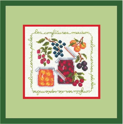 Produktbild von Le Bonheur des Dames Kreuzstich-Stickerei-Set "Hausgemachte Marmeladen", 11,5x11,5cm
