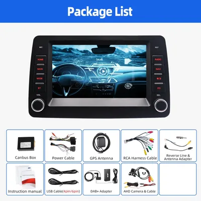 Zdjęcie produktu dla Uniwersalne radio samochodowe Android 14 z 7-calowym ekranem dotykowym, GPS, nawigacją, funkcją Carplay, Bluetooth i odtwarzaczem MP5
