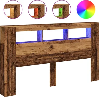 Produktbild von LED-Kopfteil Altholz-Optik 180x18,5x103,5 cm Holzwerkstoff