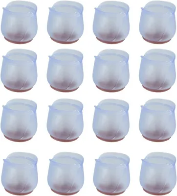 Imagen del producto de Protectores de silicona para patas de sillas, redondos, paquete de 16 unidades, de 52 a 58 mm
