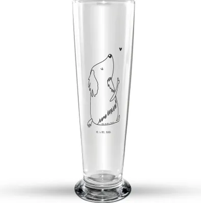 Produktbild von Mr. & Mrs. Panda Bierglas Hund Liebe - Transparent - Geschenk, Glasbierglas, Trinkglas, Glasbecher, Sprüche, Hunde, Bier Glas, Süß, Bierbecher, Herz