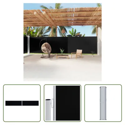 Produktbild von The Living Store Seitenmarkise Ausziehbar Schwarz 200x1200 cm