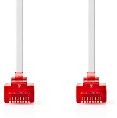 Immagine prodotto di Cavo di rete CAT6 | RJ45 maschio | RJ45 maschio | U/UTP | 0,50 m | Senza strappo | Piatto | PVC | Bianco | Etichetta