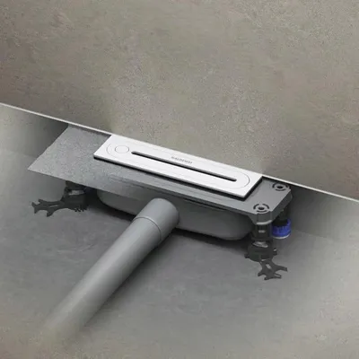 Image de Kaldewei FLOWPOINT-Set : bonde ponctuelle 2410 avec FLOWDRAIN 4203, modèle horizontal standard