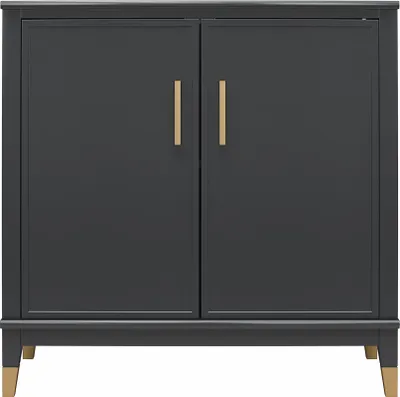 Produktbild von Kommode >Bendik< 2 Türen, 1 Boden, in Schwarz, MDF - 84x84x40cm (BxHxT)