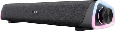 Produktbild von Trust Liro Soundbar PC Lautsprecher 12W, Stereo Computer Boxen mit RGB LED Beleuchtung, Klinke 3,5 mm AUX, USB Betrieb Sound Bar für PC Laptop Desktop Tablet Smartphone TV, Schwarz