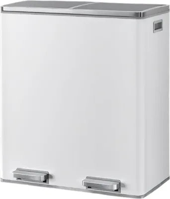 Immagine prodotto di Contenitore per rifiuti con 2 scomparti e pedale - Per la raccolta differenziata - 58,6 x 32 x 65 cm