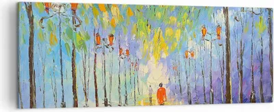 Produktbild von Bild auf Leinwand - Leinwandbild - Park Natur - 140x50cm - Wand Bild - Wanddeko - Wandbilder - Leinwanddruck - Bilder - Kunstdruck - Wanddekoration - Leinwand bilder - Wandkunst - AB140x50-3507