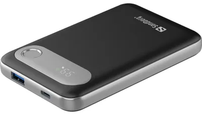 Image de Sandberg 421-16, 10000 mAh, Lithium Polymère (LiPo), Power Delivery, 3,7 V, Aluminium, Noir