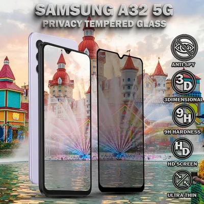 Obrázok produktu pre 1-balenie Samsung A32 (5G) Ochranné sklo na displej Privacy - Tvrdené sklo 9H - Super kvalita 3D