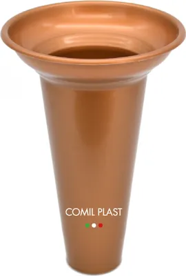 Produktbild von Comil Plast | Innenblumenhalter aus Kunststoff für Friedhofsvase Kupferfarbe | Durchmesser 12,6 cm, Höhe 18,7 cm., 19