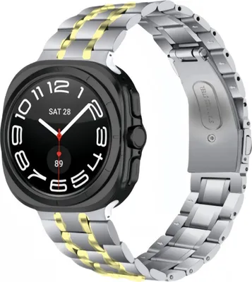 Produktbild von Für Samsung Galaxy Watch 8 / 8 Classic Five Bead Edelstahl Armband Silber / Gold