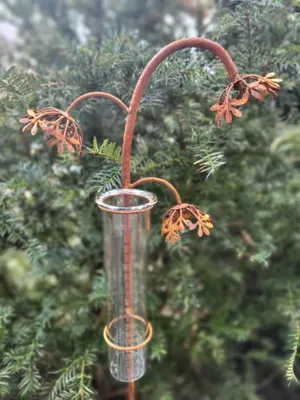 Productafbeelding van Edelrost regenmeter, 3 bloemen, filigraan ontwerp