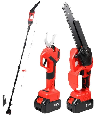 Obrázok produktu pre Elektrická reťazová píla – teleskopická viacúčelová píla 3 v 1 – 3500 W, bezuhlíková – batéria 21 V/18 V – bezdrôtová – s 2 batériami