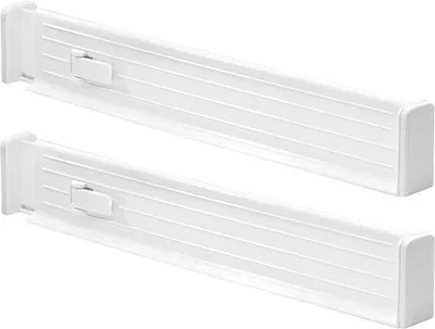 Produktbild von Verstellbarer Lade-Organizer aus Kunststoff, Set von 2, weiß