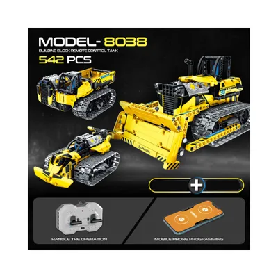 Produktbild von HOGOKIDS 5 IN 1 Technik Ferngesteuert Roboter Bauspielzeug Set - 496 Stück RC Bagger Bulldozer mit App & Fernsteuerung, Technic Auto Racer Spielzeug für 6 7 8 9 10+ Jahren alte Kinder Jungen Mädchen