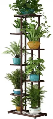 Image de Étagère métallique à 7 niveaux pour plantes et fleurs, support à plusieurs étages