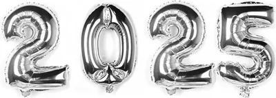 Produktbild von 2025 Silvester 100cm Ballons Zahlen Luftballons Zahlenballons Silber Neujahrsparty Deko