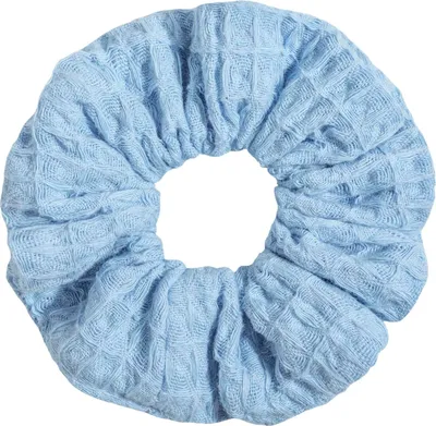 Produktbild von Haar Scrunchies aus Baumwoll Waffelstoff - Blue