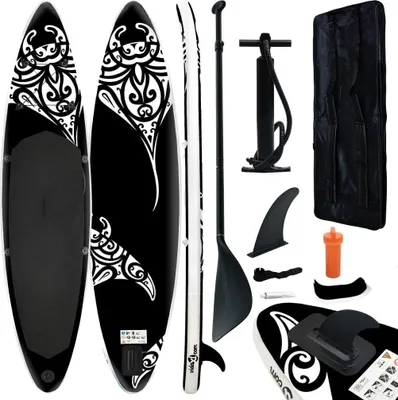 Immagine prodotto di Vidaxl Stand Up Paddleboard Set aufblasbare 305x76x15 cm Schwarz