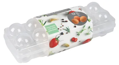 Produktbild von Eierbox für 12 Eier - Transparenter Kunststoff  - Eieraufbewahrung - Eiertransport
