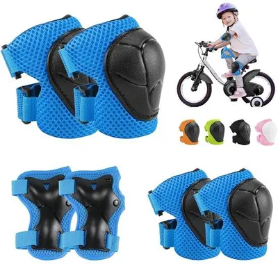 Productafbeelding van Kinder knieschermen set met polsbeschermers en elleboogbeschermers 6-in-1 voor skateboard en rolschaatsen