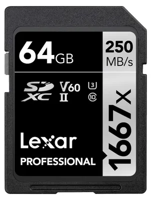 Produktbild von Lexar Professional 1667x SD Karte 64GB SDXC UHS-II