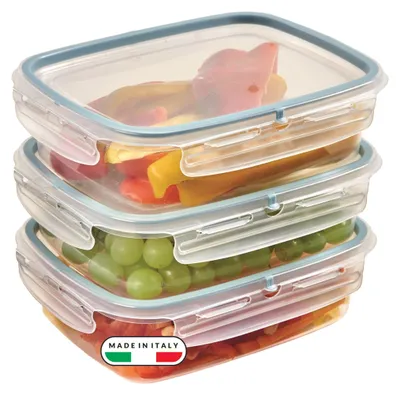 3er-Set Vorratsdosen rechteckig 1,40 l BPA-frei luftdicht