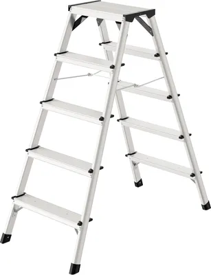 Image de Hailo Escabeau double de sécurité en aluminium D60 2 x 5 marches