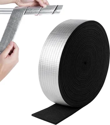 Imagen del producto de Aislamiento para tuberías, 5 cm de ancho x 10 metros de largo, 5 mm de grosor, con lámina de aluminio, para protección contra heladas