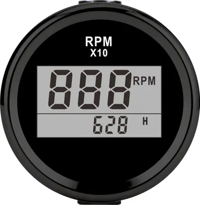 Obrázok produktu pre 0?9990RPM Tachometer Gauge IP67 Vodotesný Červené podsvietenie 52mm/2in LCD displej 9?32VČierny číselník Čierny kryt