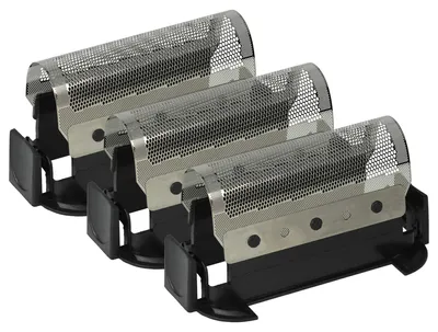 Produktbild von vhbw 3x Scherfolie kompatibel mit Braun Micron 808 Elektrorasierer + Rahmen, schwarz/silber
