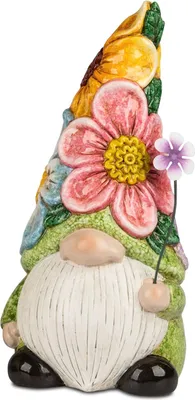 Produktbild von Formano Gartenzwerg aus Keramik 30x15x13 cm Gartenfigur Zwerg mit Blumenhut