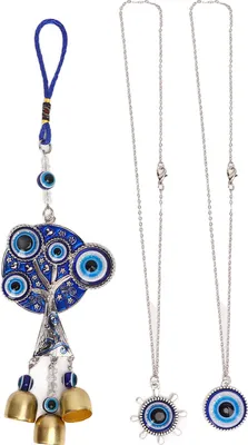 Image de Evil Eye Jewelry Set exquise belle bénédiction bleue Lucky amulette pendentif collier de décoration