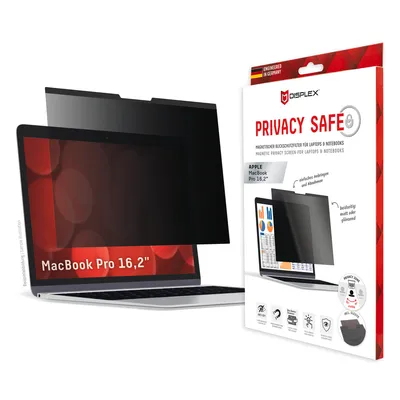 Produktbild von Displex PRIVACY SAFE Magnetischer 2-Wege Blickschutzfilter für MacBook Pro 16,2‘‘, 41,1 cm (16.2"), Laptop, Rahmenloser Blickschutzfilter, 5H, Glänzend/Matt, Anti-Glanz, Antireflexbeschichtung, Privatsphäre