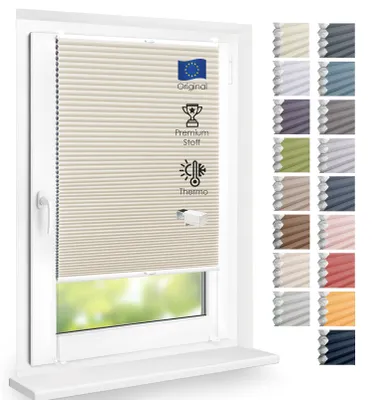 Produktbild von Thermo Wabenplissee Hitzeschutz, ohne Bohren, Champagner, 40x130
