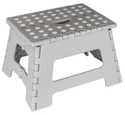 Produktbild von Deco4Me Klappbarer Tritthocker – leicht, stabil und vielseitig – Hellgrau, Größe XL