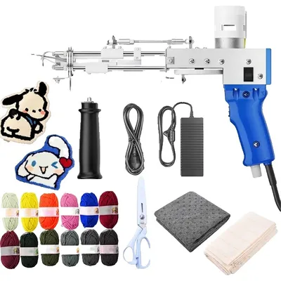 Produktbild von Elektrische Teppich-Tufting-Pistole, einstellbare Geschwindigkeit, individuelle Teppichgestaltung, EU STECKER 220V set-a