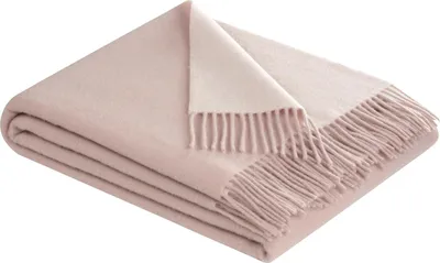Image de Biederlack Plaid avec franges Cachemire Couleur rosé-ecru Taille 150 x 200
