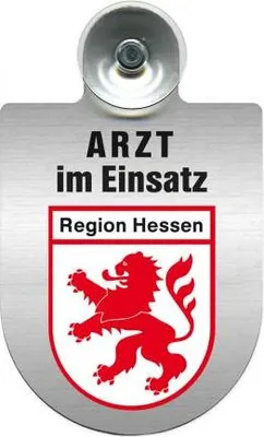 Produktbild von Einsatzschild Windschutzscheibe incl. Saugnapf - Arzt im Einsatz - 309352 - incl. Regionen nach Wahl Color - Region Hessen