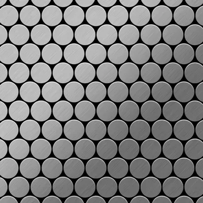Produktbild von Mosaik Fliese massiv Metall Edelstahl marine gebürstet grau 1,6mm Dollar-S-S-MB