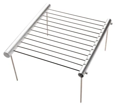 Produktbild von Tragbarer Campinggrill Mini-Grill Picknickgrill - Edelstahl - 30,7 x 27,5 cm - Klappbar