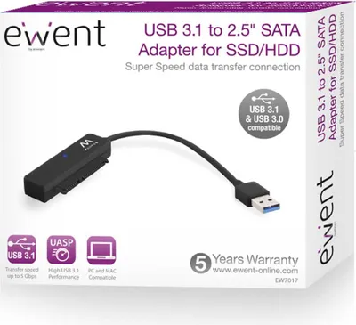 Produktbild von USB-zu-SATA-Adapter für Festplattenlaufwerke Ewent EW7017 2,5" USB 3.0