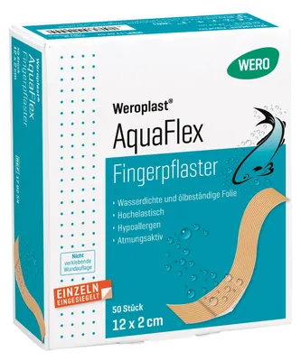 Produktbild von Weroplast AquaFlex Fingerpflaster 12x2cm, 50 Stk/Pkg
