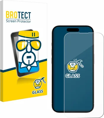 Produktbild von BROTECT Schutzglas für Apple iPhone 15 / 15 Pro Displayschutz 9H Glas klar transparent