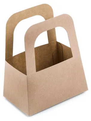 Produktbild von Logbuch-Verlag 10 kleine Henkelkörbe aus Kraftpapier braun - 14,5 x 17,5 x 10 cm - stabile Körbe mit Henkel - Henkeltüten aus Papier10 Stück
