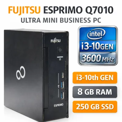 Produktbild von Fujitsu Esprimo Q7010 I3-10Gen 8GB DDR4 250 GB M.2 SSD USB-C RS-232 Windows 11